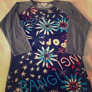 Lularoe baseball style top (randy)- xs